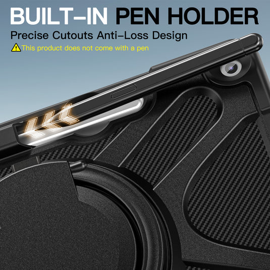 Microsoft Surface Pro 12 (2025) - 360 Degree Rotate Shockproof Heavy Duty Tough Stand Case Cover With Pen Holder