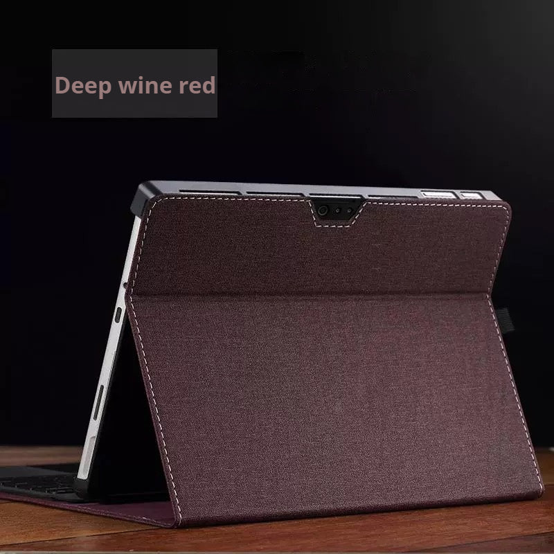Microsoft Surface Pro 8 (1983) - Business Slim Folding PU Leather Hard Back Shell - i-Station Mobile Phone & Electronic Device Repair and Accessories
