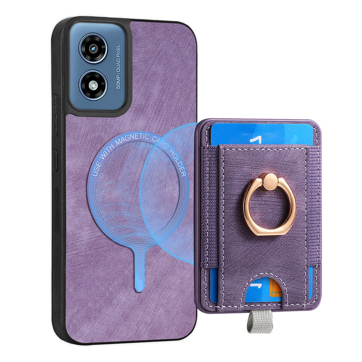 [With Ring Bracket][Detachable] Motorola Moto Edge 50 Fusion Shockproof Wallet Series Case With Card Slot - i-Station Mobile Phone & Electronic Device Repair and Accessories
