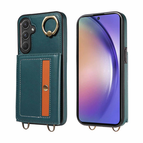 [With Ring Bracket][With Card Holder] Samsung S25/Plus/Ultra - Two-tone PU Leather Wallet Series Case