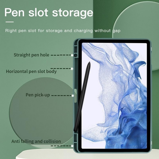 [With Pen Holder] Samsung Galaxy Tab A8 10.5" (2021) 360 Degree Swiveling Stand Shockproof Cover Case