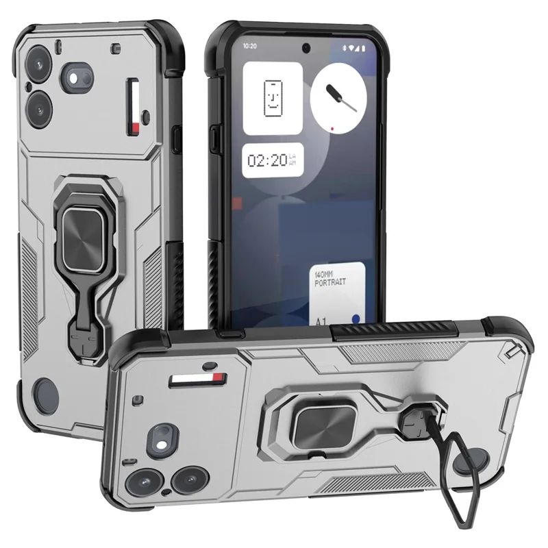 Load image into Gallery viewer, [Built-in Ring Bracket] Nothing Phone (4b) Mecha-style Anti-slip Protective Hard Heavy Duty Series Case
