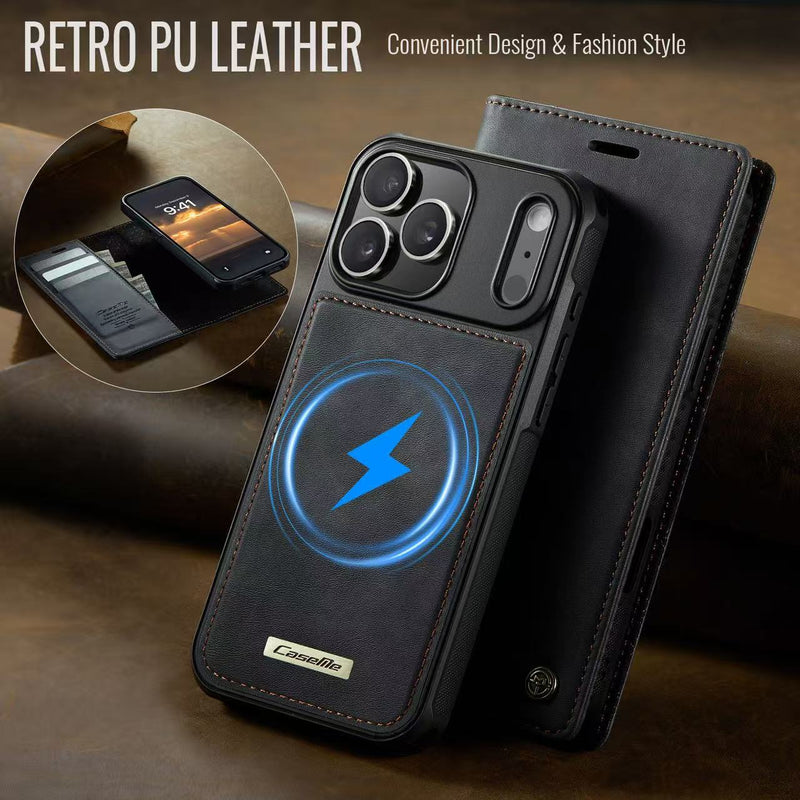 Load image into Gallery viewer, [2 in 1 Magnetic Detachable][With Card Slot] Apple iPhone 17 Pro Max / iPhone 18 Pro Max - Multi Functional Flip Leather Wallet Series Case
