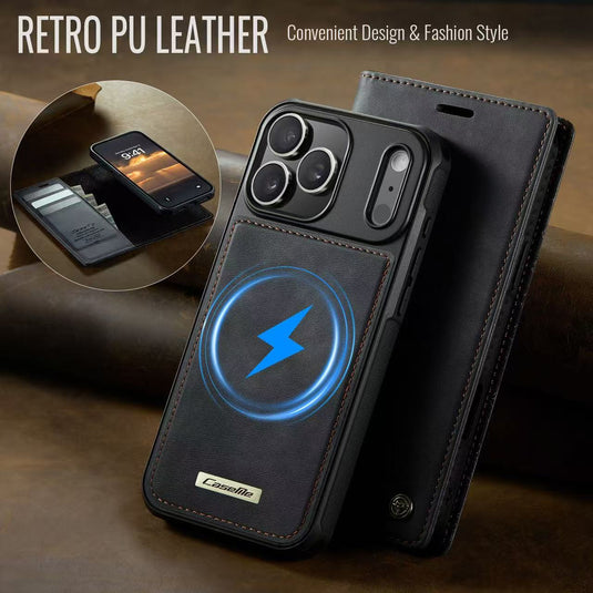 [2 in 1 Magnetic Detachable][With Card Slot] Apple iPhone 17 Pro Max / iPhone 18 Pro Max - Multi Functional Flip Leather Wallet Series Case