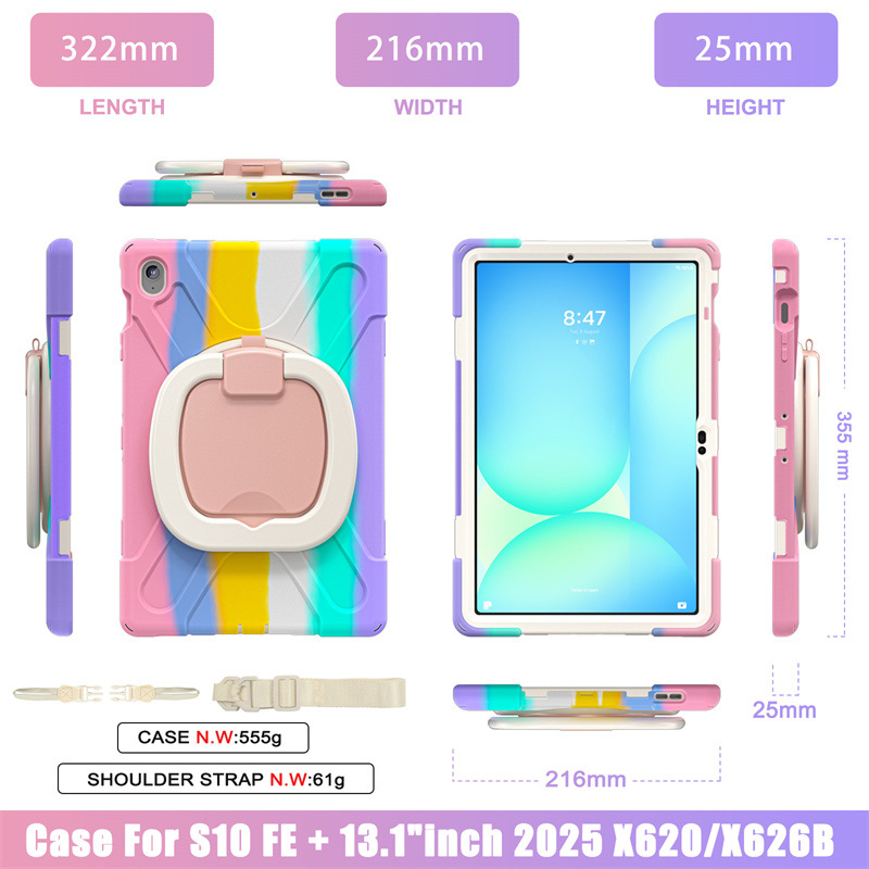 Load image into Gallery viewer, Samsung Tab S10 FE Plus 13.1&quot; 2025 - 360 Degree Rotation Heavy Duty EVA Kid Friendly Ring Holder Stand Case - i-Station Mobile Phone &amp; Electronic Device Repair and Accessories
