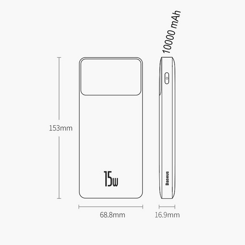 Load image into Gallery viewer, Baseus Bipow Digital Display Power Bank 10000mAh 15W (Overseas Edition) PPBD050001-Black
