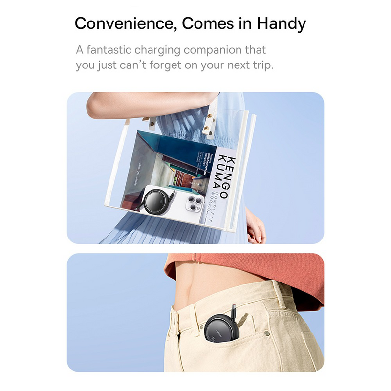 Load image into Gallery viewer, Baseus Free2Draw Mini Retractable Charging Cable Type-C to Type-C 100W 1m Compatible for iPhone 15 16 Series
