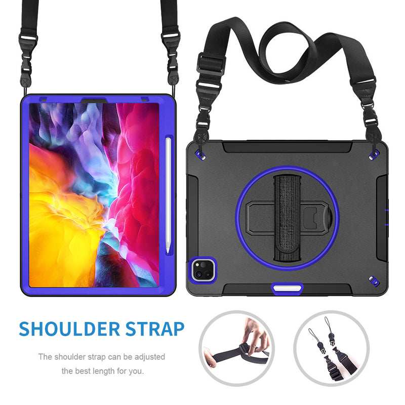 Load image into Gallery viewer, [Built-in Stand][With Wrist Strap] Apple iPad Pro 11-inch 2nd/3rd/4th Gen (2020/2021/2022) EVA Kid Friendly Heavy Duty Ring Holder Stand Case
