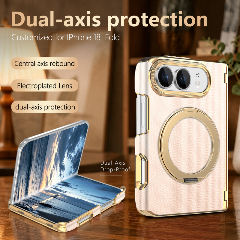 Load image into Gallery viewer, Apple iPhone Duo - PU Leather Magnetic Rotating Stand with Hinge Protection Back Cover
