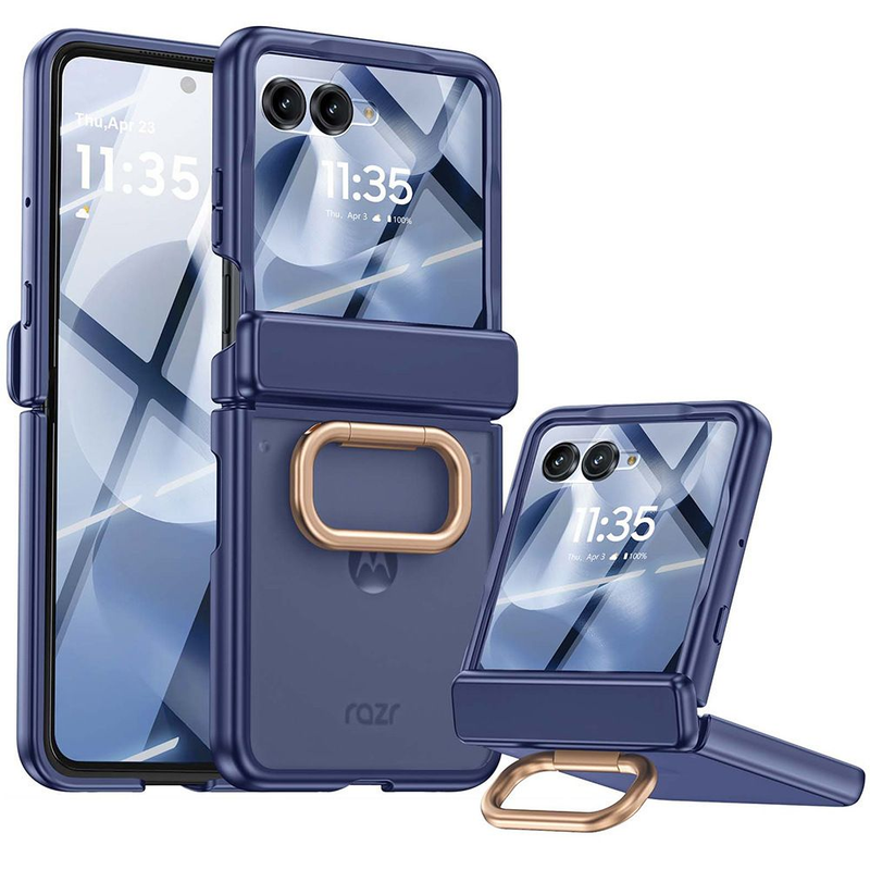 Load image into Gallery viewer, [Built-in Ring Stand] Motorola Moto Razr 60 / 60 Ultra All-in-One Magnetic Hinge Case with Screen Protector

