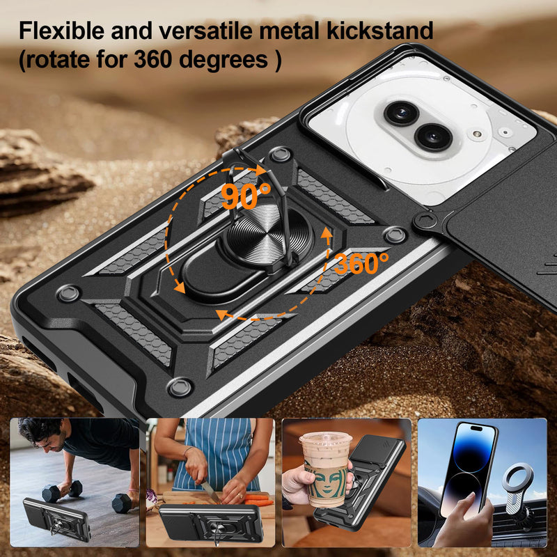 Load image into Gallery viewer, [Built-in Metal Kickstand][With Lens Cover] Nothing CMF Phone 1 Full-Cover Shockproof Protective Case
