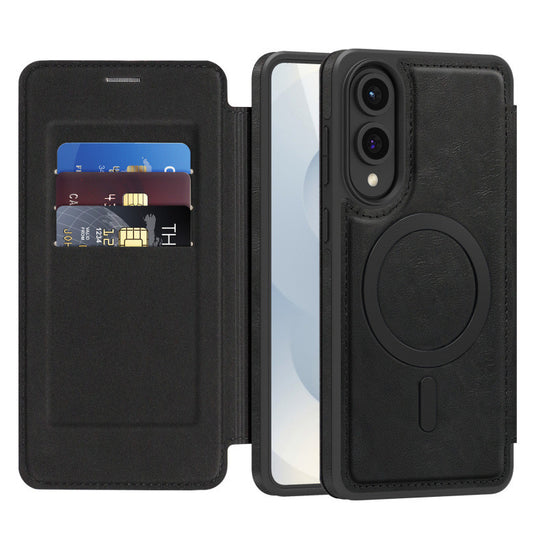[With Card Slot] Samsung Galaxy S25 Edge (SM-S937) - Business Leather Flip Magnetic Case