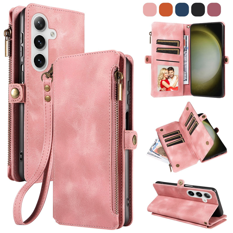 Load image into Gallery viewer, [Built-in Card Slot][With Strap] Samsung Galaxy S25/Plus/Ultra/FE Premium Genuine Leather Wallet Protective Case - i-Station Mobile Phone &amp; Electronic Device Repair and Accessories
