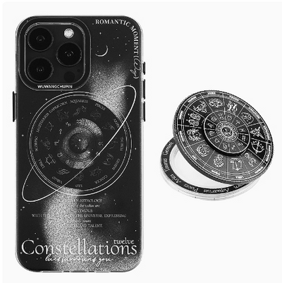 [With Spin Pop Socket] Apple iPhone 16/15/14 - Space Compass Galaxy Style Unzip TPU Protection Case - i-Station Mobile Phone & Electronic Device Repair and Accessories