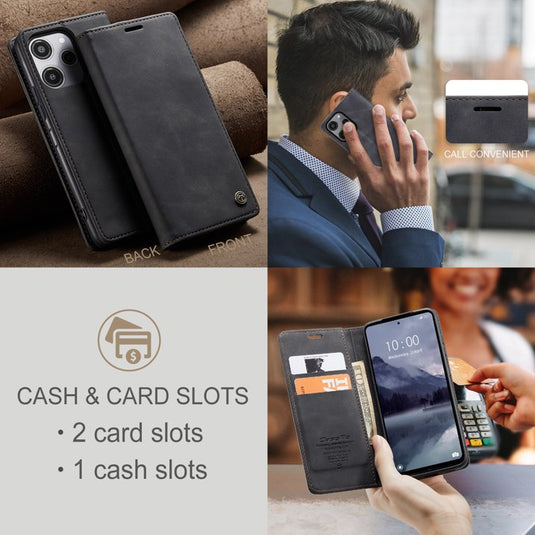 [With Card Slot] Xiaomi Redmi Note 12 4G/5G Premium Flip Leather Shockproof Wallet Series Case