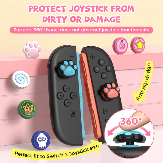 Nintendo Switch 2 (2025) - IINE Cute Cartoon Silicone Joy-con Thumb Grips (One Set)