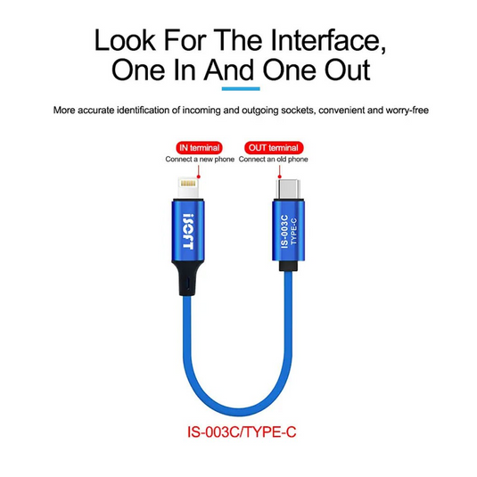 SUNSHINE ISOFT IS-003C IP to TYPE-C Data Transmission Cable For IPhone Phone One - click Transfer Data - i-Station Mobile Phone & Electronic Device Repair and Accessories