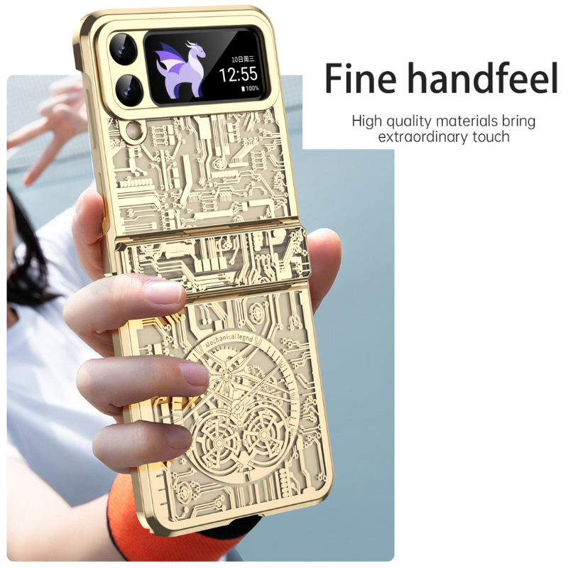 Samsung Galaxy Z Flip 6 SM-F741 Mechanical Electroplated Flat Hinge Shockproof Fashion-Forward Series Case - i-Station Mobile Phone & Electronic Device Repair and Accessories