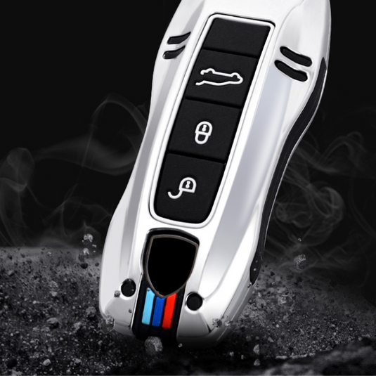 Porsche Metal Shell & Soft Silicone Full Protection Car Key Fob Case Cover For Cayenne, Panamera, 911
