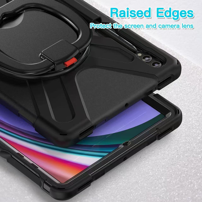 Load image into Gallery viewer, Samsung Galaxy Tab S7 Plus/S7 FE/S8 Plus 12.4" - Multifunctional Shockproof Heavy Duty Series Case With Shoulder Strap
