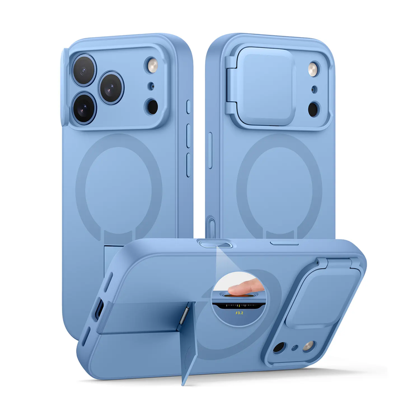 Load image into Gallery viewer, [Magsafe Compatible][With Lens Cover Stand] Apple iPhone 18 Pro/Max - SURITCH Metal Bracket Shockproof Bumper Military Grade Case

