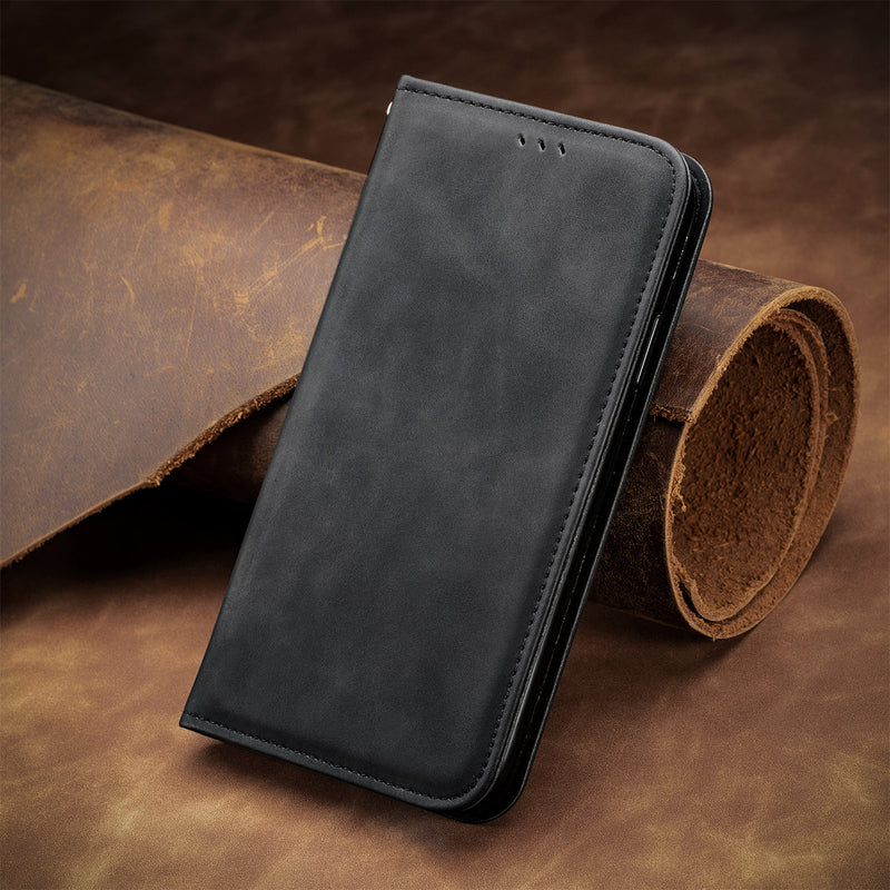 Load image into Gallery viewer, [With Card Slot] Apple iPhone 11/Pro/Pro Max Minimalist Flip Full-cover Protective Genuine Leather Series Case
