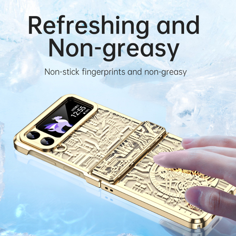 Load image into Gallery viewer, Samsung Galaxy Z Flip 4 SM-F721 Mechanical Electroplated Flat Hinge Shockproof Fashion-Forward Series Case
