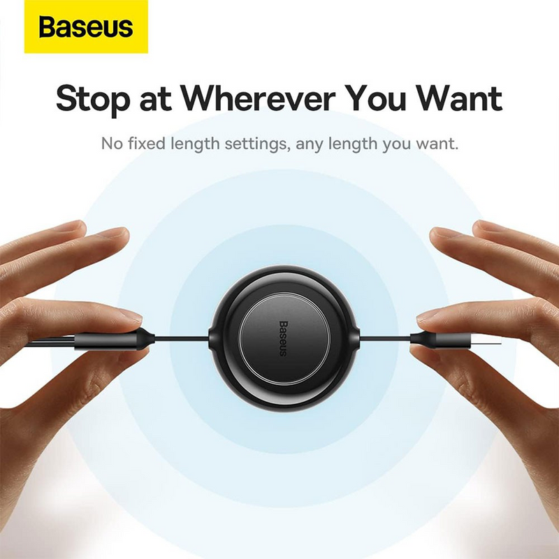 Load image into Gallery viewer, Baseus Bright Mirror 2 Series Retractable 3-in-1 Fast Charging Data Cable USB to M+L+C 3.5A 1.1m
