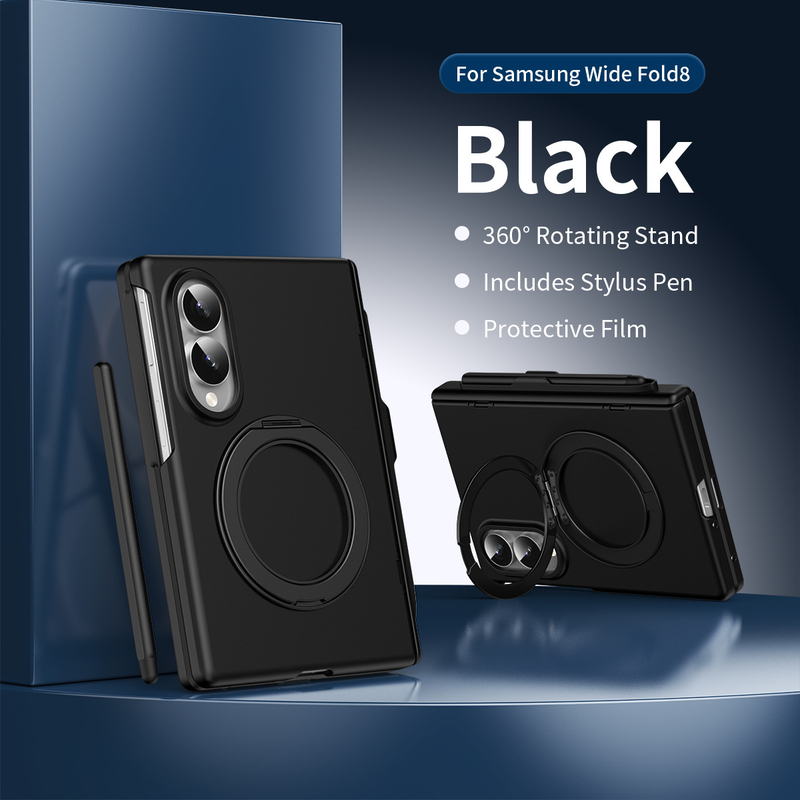 Load image into Gallery viewer, [With Front Screen Protector &amp; Stylus Holder] Samsung Galaxy Z Fold 8 (SM-F971) - 360° Rotating Matte Hard Shell Case with Stand
