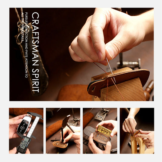 Roewe Handcrafted Genuine Leather Car Key Case For RX3, RX5 PLUS, RX8, 350, 360, i5