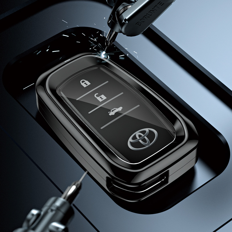 Load image into Gallery viewer, Toyota Alloy + TPU Film Protection Car Key Fob Case Cover For Camry, Highlander, Levin, Crown, RAV4, Alphard
