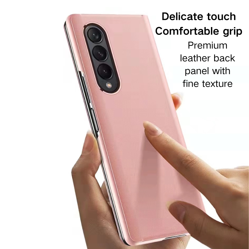 Load image into Gallery viewer, Samsung Galaxy Z Fold 6 SM-F956 PU Leather Visible Mirror Flip Shockproof Essentials Series Case
