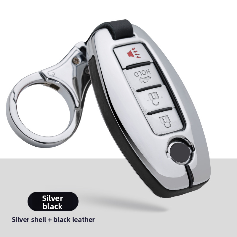 Load image into Gallery viewer, Nissan Zinc Alloy + PU Leather Car Key Fob Case Cover For Serena, Elgrand, Skyline, X-Trail, NoteCube,  March
