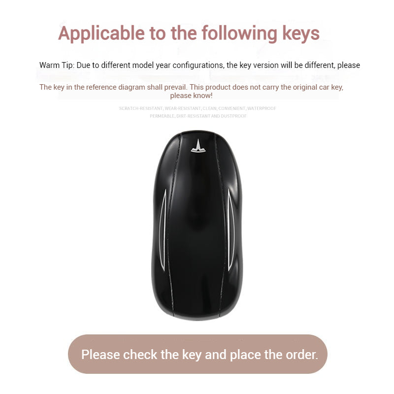 Load image into Gallery viewer, Tesla Metallic Finish + Lychee Pattern Car Key Fob Case for Model 3, Y, X, S
