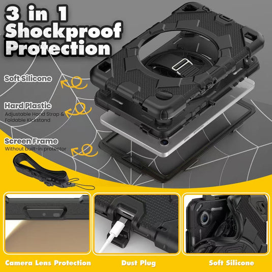 [Built-in Rotating Stand] Samsung Galaxy Tab A9 8.7" 2023 (SM-X110/SM-X115) Silicone Full-cover Children's Drop-resistant Case