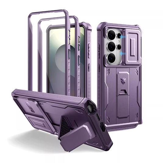 [With Slide Camera Cover][Built-in Stand] Samsung Galaxy S26/Plus/Ultra - Dexnor Military Grade Heavy-Duty Shockproof Rugged Case