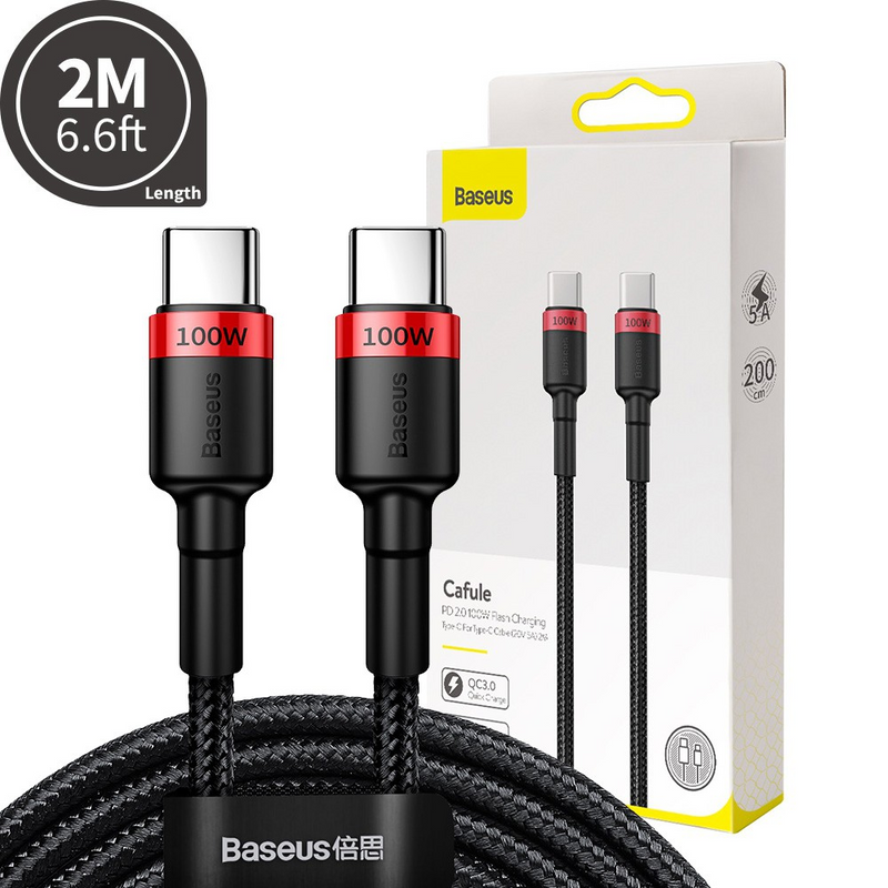 Load image into Gallery viewer, Baseus Cafule PD2.0 100W Flash Charging Type-C to Type-C Cable (20V 5A) 2m
