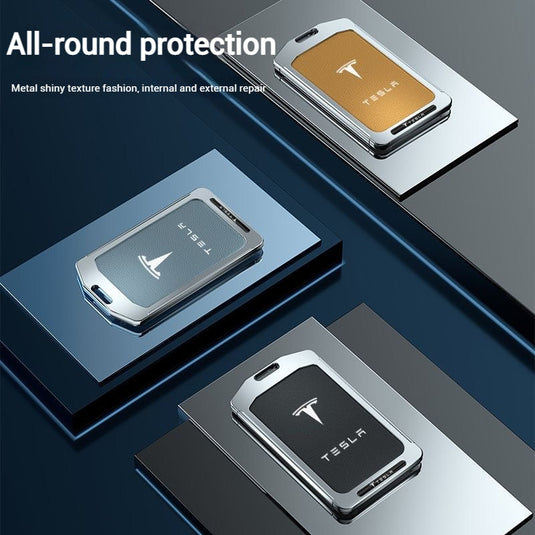 Tesla Alloy-Framed Leather Card Key Case for Model 3 & Model Y - i-Station Mobile Phone & Electronic Device Repair and Accessories