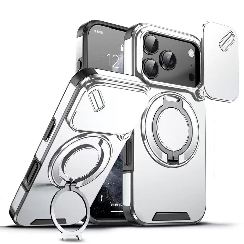 Load image into Gallery viewer, [With Slide Lens Cover] Apple iPhone 17 Pro Max / 18 Pro Max Military-Grade Shockproof Protective Stand Series Case
