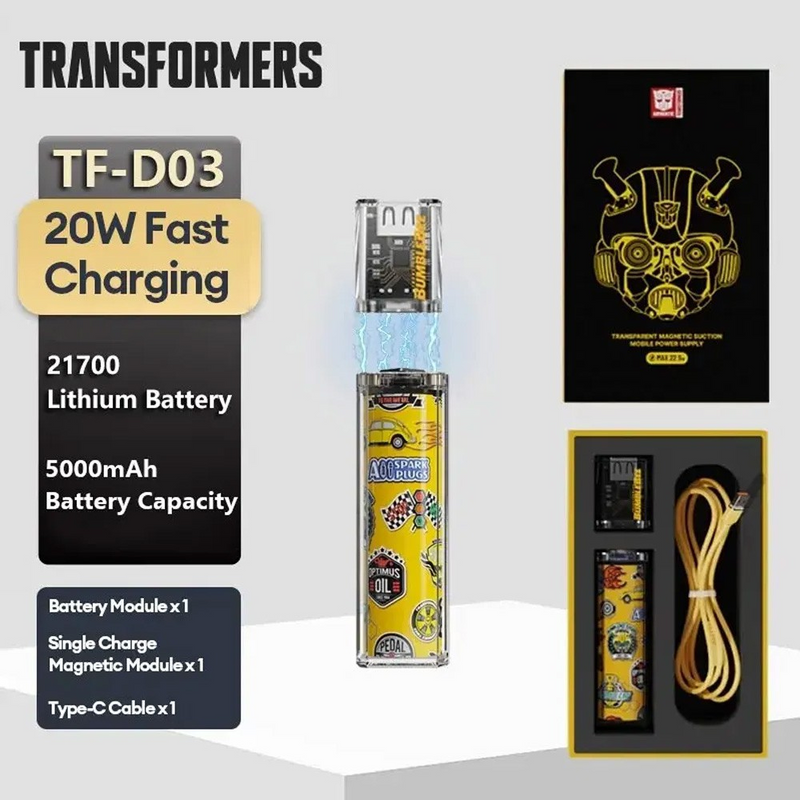 Load image into Gallery viewer, Transformers TF-D03 Removable Battery Charger Magnetic Power Bank 5000mAh
