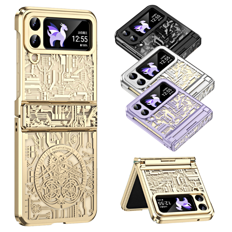 Samsung Galaxy Z Flip 6 SM-F741 Mechanical Electroplated Flat Hinge Shockproof Fashion-Forward Series Case - i-Station Mobile Phone & Electronic Device Repair and Accessories