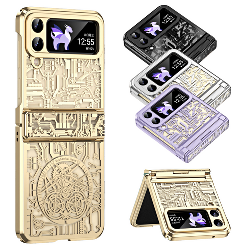 Samsung Galaxy Z Flip 4 SM-F721 Mechanical Electroplated Flat Hinge Shockproof Fashion-Forward Series Case