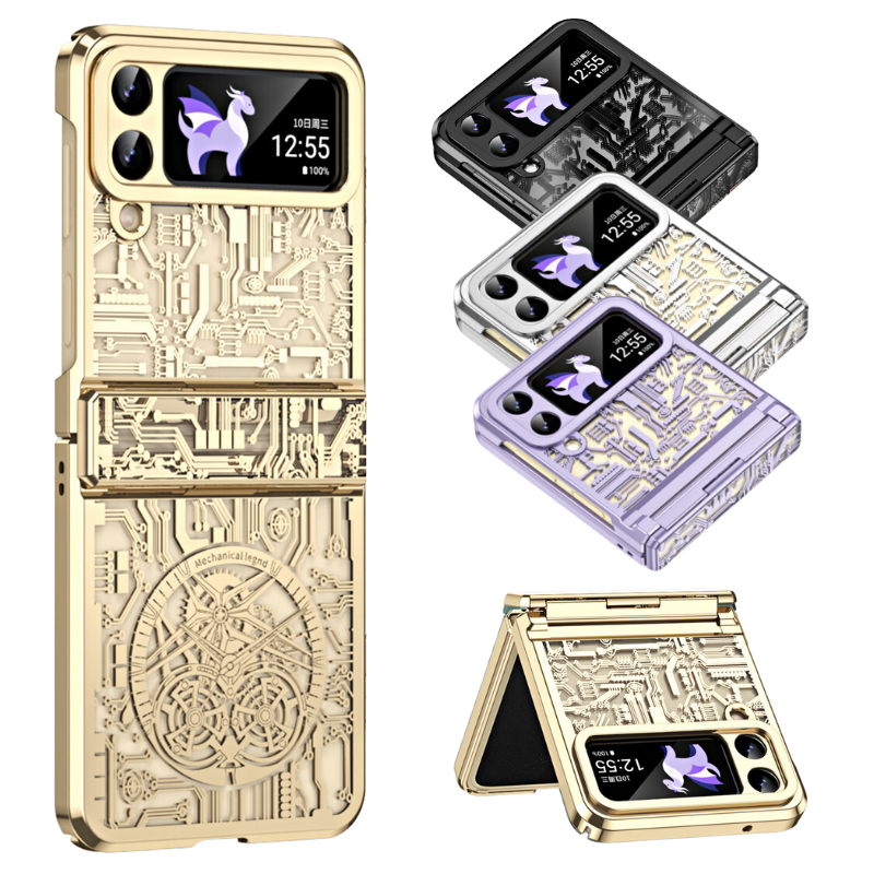 Load image into Gallery viewer, Samsung Galaxy Z Flip 4 SM-F721 Mechanical Electroplated Flat Hinge Shockproof Fashion-Forward Series Case
