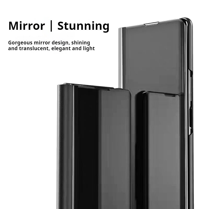 Load image into Gallery viewer, Samsung Galaxy Z Fold 6 SM-F956 PU Leather Visible Mirror Flip Shockproof Essentials Series Case
