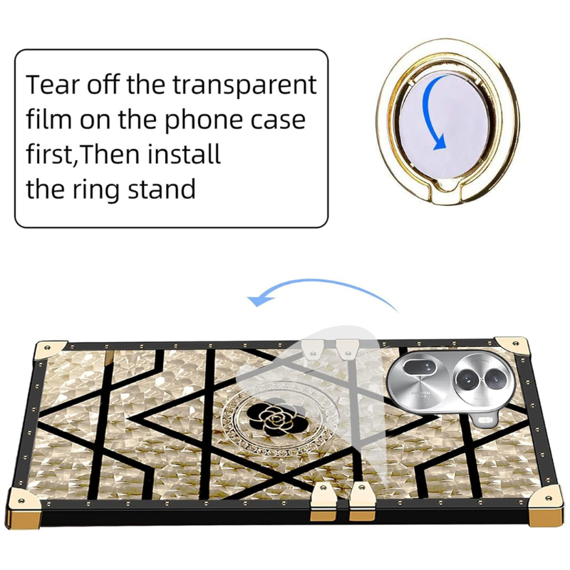 Load image into Gallery viewer, [Built-in Ring Bracket] OPPO Reno11/Pro Rivet Metal Corner Design Phone BlingBling Series Case
