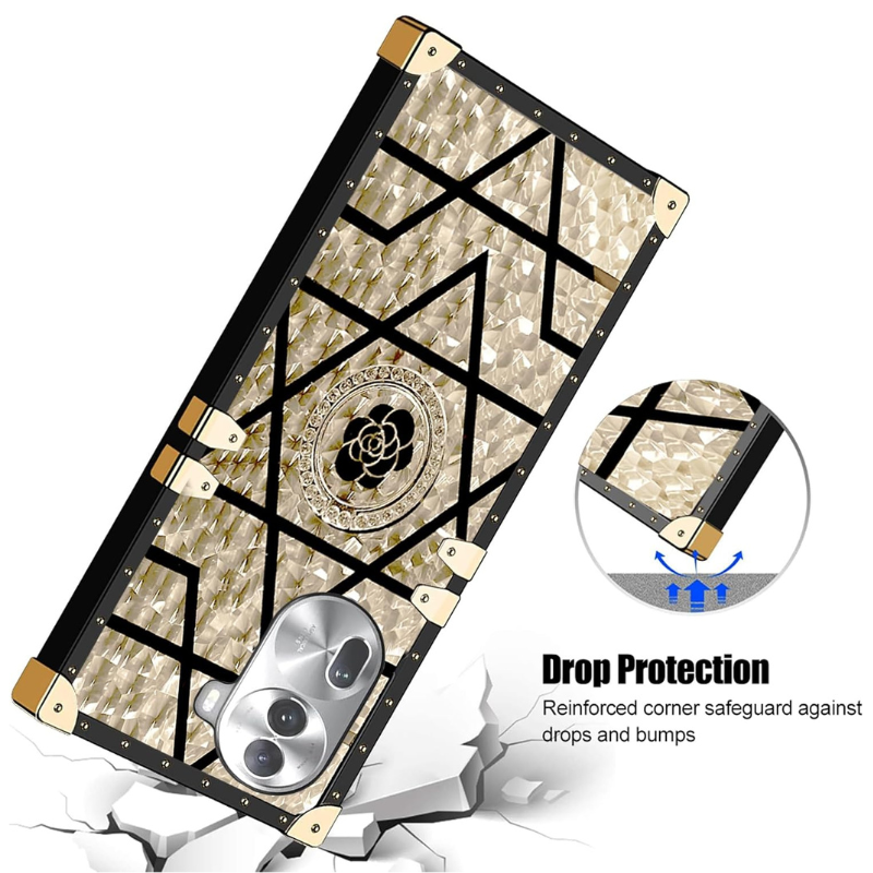 Load image into Gallery viewer, [Built-in Ring Bracket] OPPO Reno11/Pro Rivet Metal Corner Design Phone BlingBling Series Case
