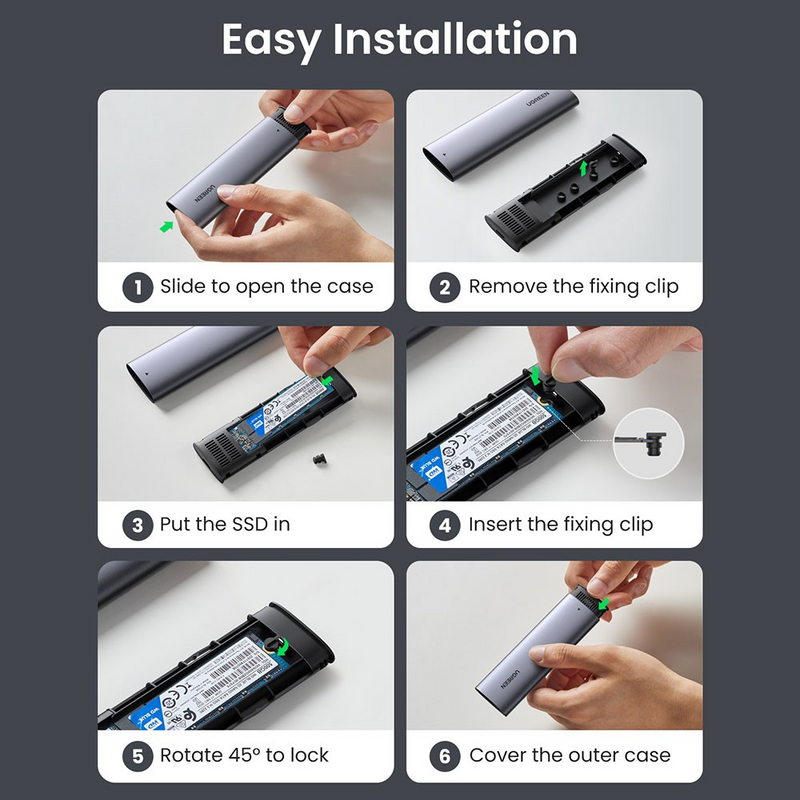 Load image into Gallery viewer, UGREEN CM400 USB-C to M.2 NGFF 5G Enclosure A TO C Cable 50cm
