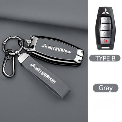 Mitsubishi Zinc Alloy PU Leather Car Key Fob Case Cover For Outlander - i-Station Mobile Phone & Electronic Device Repair and Accessories