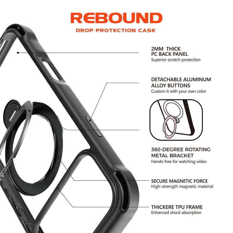 Load image into Gallery viewer, Apple iPhone 17 Pro Max / 18 Pro Max REDEFINE Rebound Drop Protection Case Cover With Magnetic Ring
