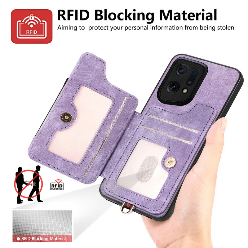 Load image into Gallery viewer, [Built-in Ring Kickstand] OPPO A80 5G - Multi-functional Wallet Stand Shockproof Case With Lanyard
